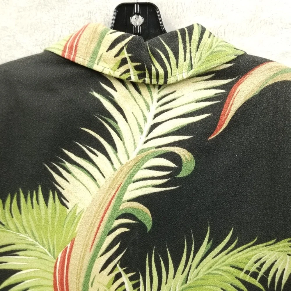 Vintage Painted Pony Jacket Women M Barkcloth Palm‎ Tree Full Zip Crop Tropical